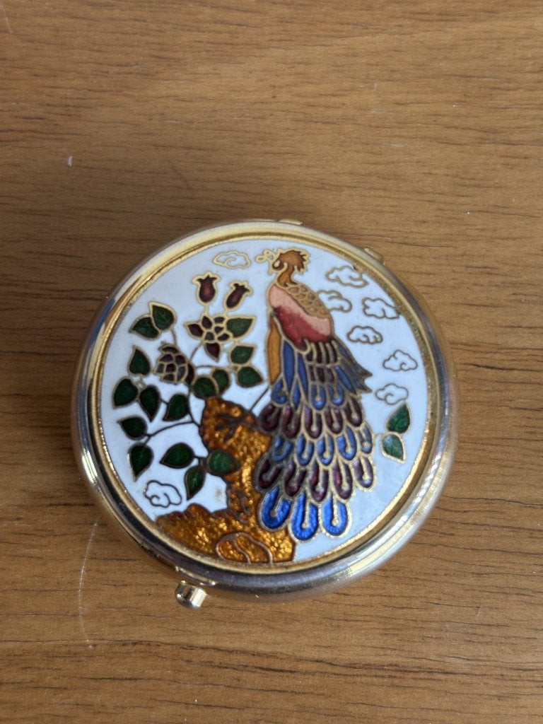 Vintage Chinees Cloisonné pillendoosje met Feniks, Ophalen of Verzenden