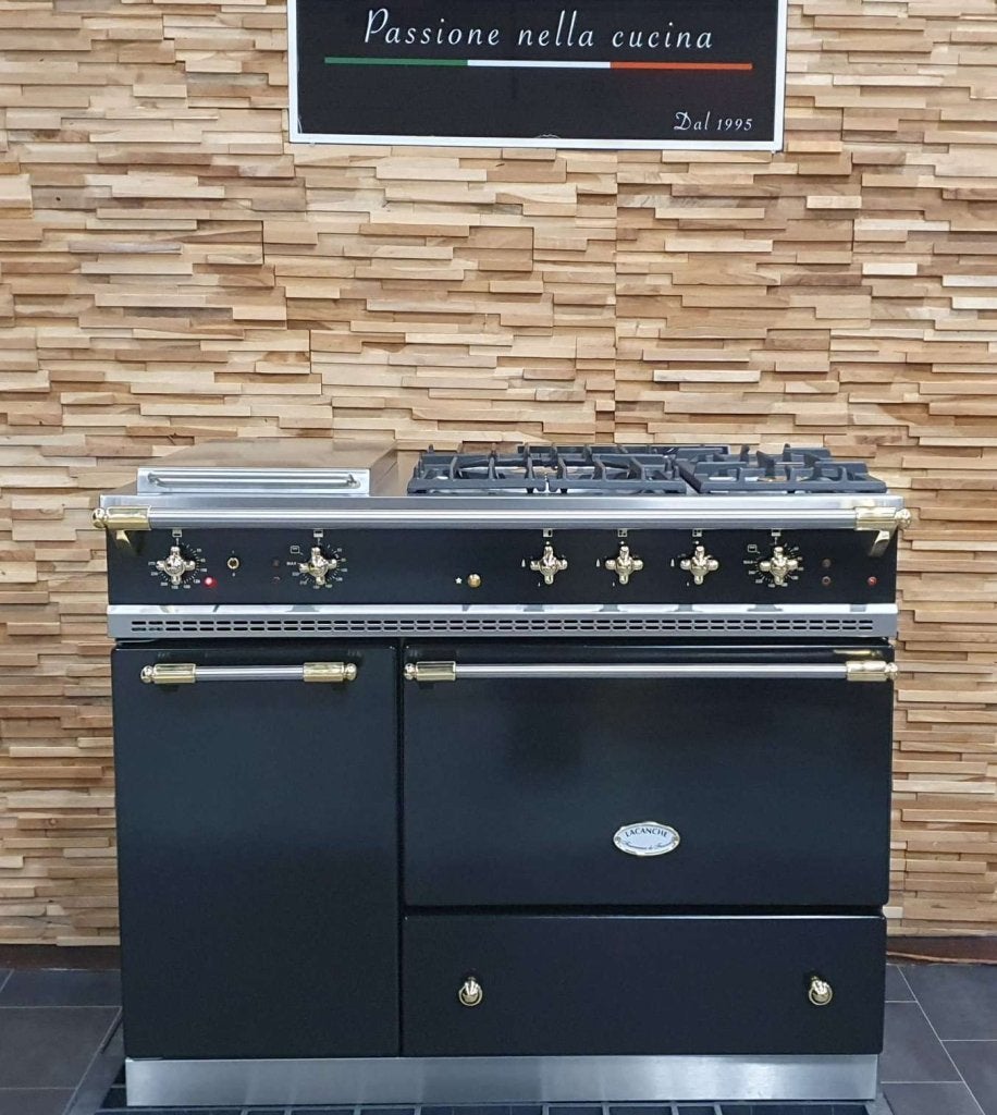Lacanche Fornuis 110cm zwart messing 2 ovens teppan yaki, Niet ingevuld, 60 cm of meer, Niet ingevuld, Ophalen of Verzenden