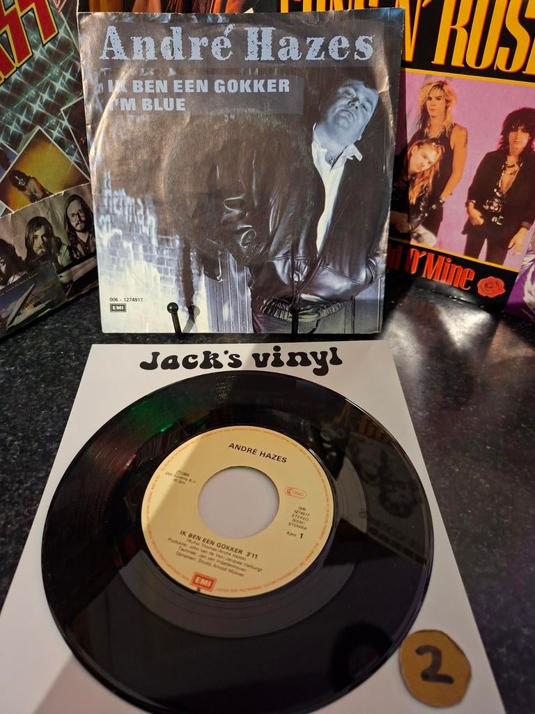 André Hazes - Ik Ben Een Gokker / I'm Blue   1989/2, Gebruikt, Overige formaten, Ophalen of Verzenden, Fotohoes
