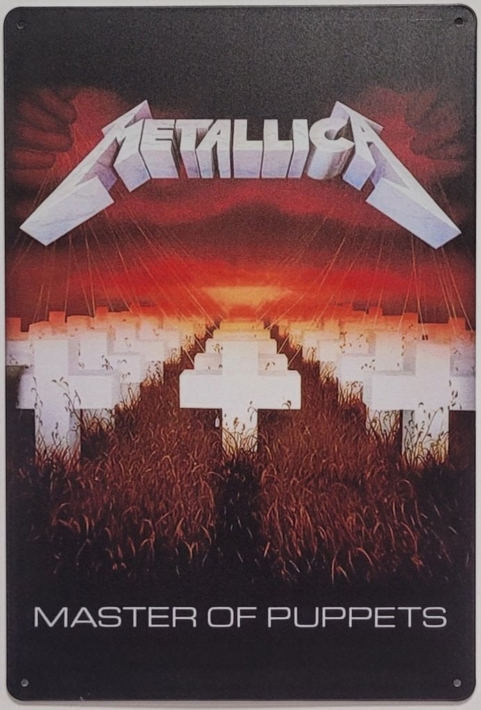 Metallica Master of Puppets reclamebord van metaal wanddeco