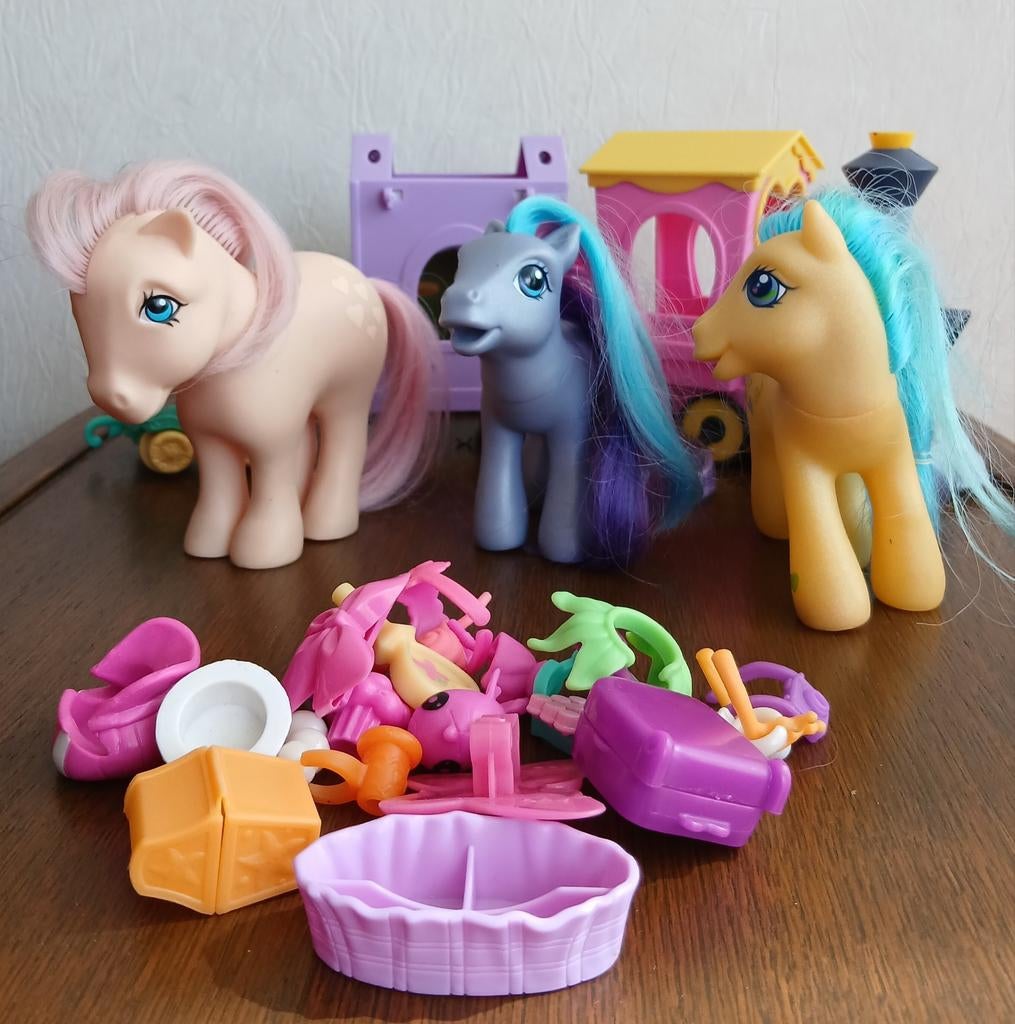 My Little Pony o.a. Peachy Pink /Purple/Trein /Accessoires, Ophalen of Verzenden, Gebruikt