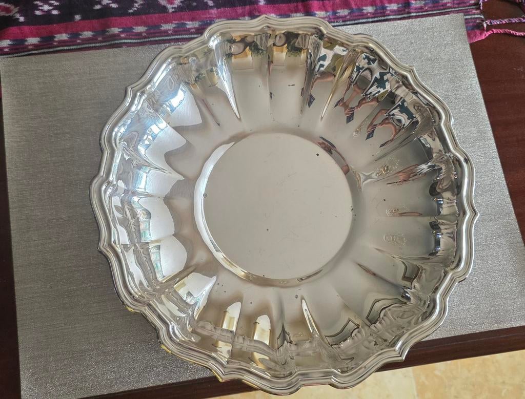 Christofle Fleuron Verzilverd Serveerschaal, Antiek en Kunst, Antiek | Goud en Zilver, Ophalen of Verzenden