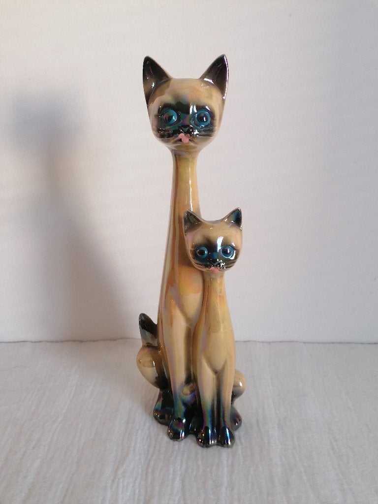 JEMA Holland keramieke langnek katten beeld izgst 31 cm, Antiek en Kunst, Ophalen of Verzenden