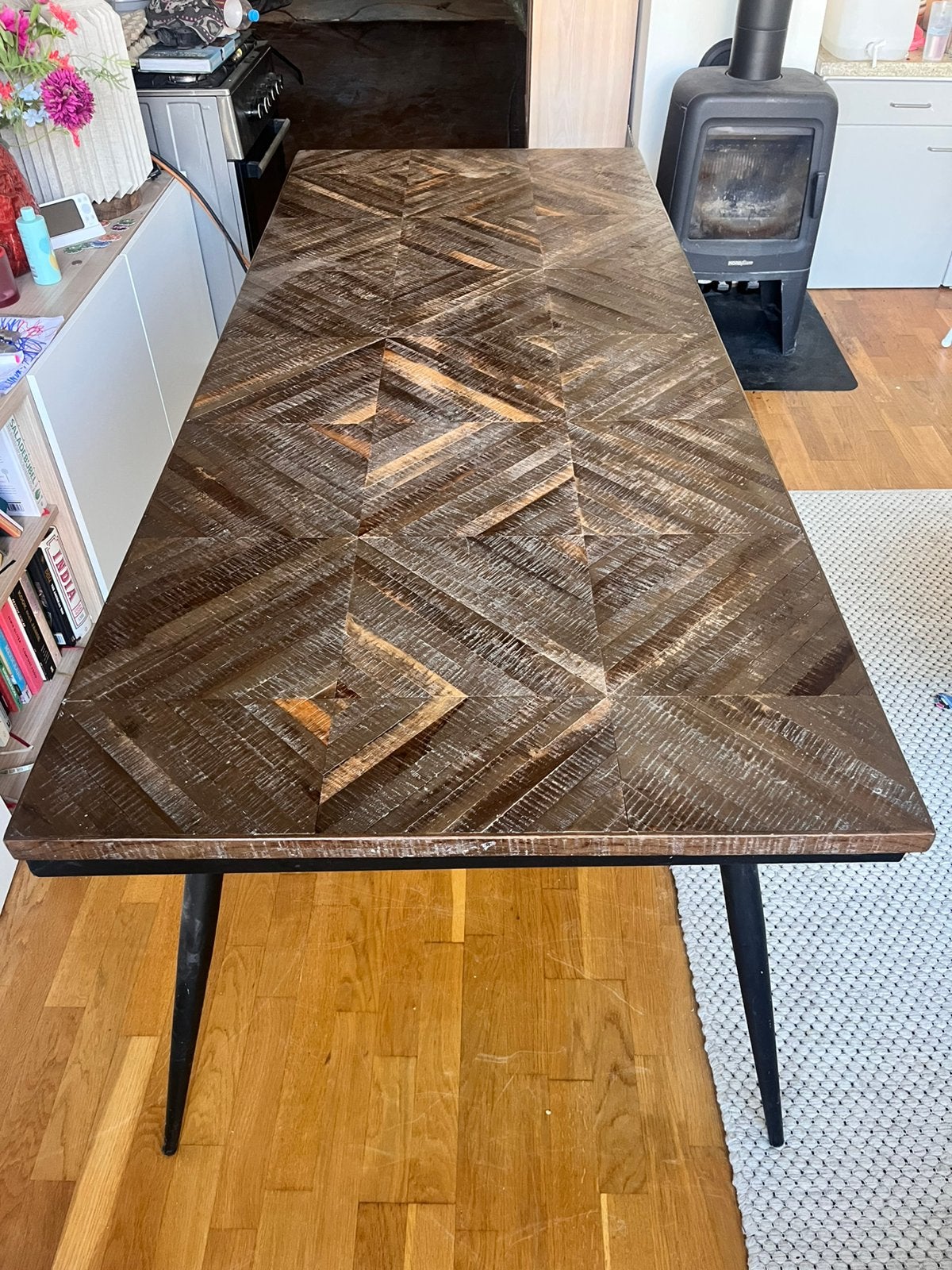 Eettafel, Ophalen, 200 cm of meer, 50 tot 100 cm, Zo goed als nieuw