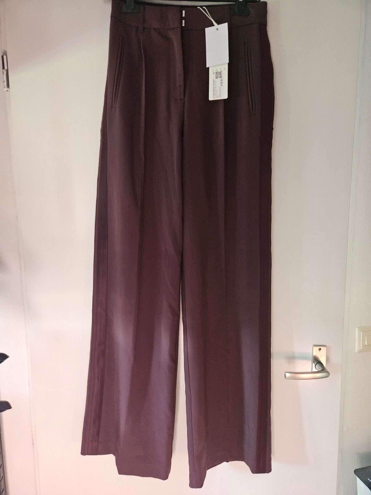 YAYA Wide Leg Broek Maat 32 Nieuw, Info@yaya.nl, Paars, Nieuw, Ophalen of Verzenden
