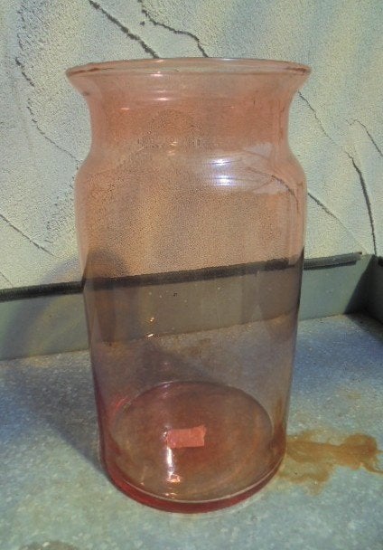 VAAS GLAS MELKBUS OUDROZE 29 CM DIA 16 CM NIEUW, -, -, Nieuw, Roze