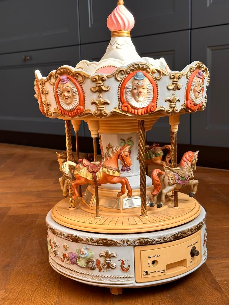 Vintage Carrousel Muziekdoos met Paardjes, Ophalen, Gebruikt