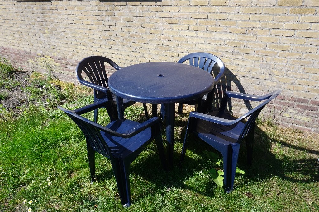 Tuinset terrasset tuinstoel tuintafel tuinstoelen, Tuin en Terras, Ophalen, 4 zitplaatsen, Kunststof, Gebruikt