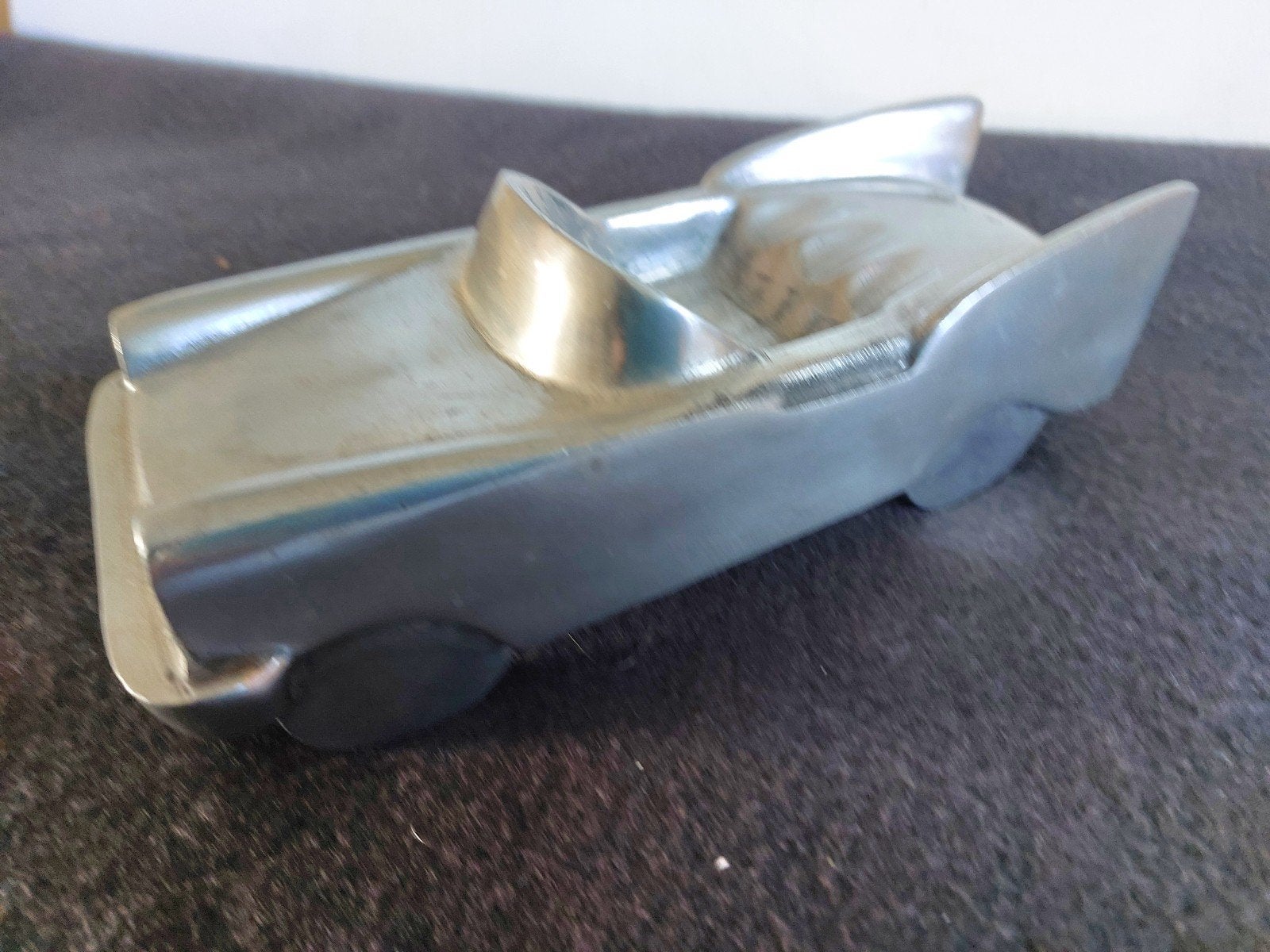 Vintage aluminium auto asbak - Retro 50 jr design, Ophalen of Verzenden