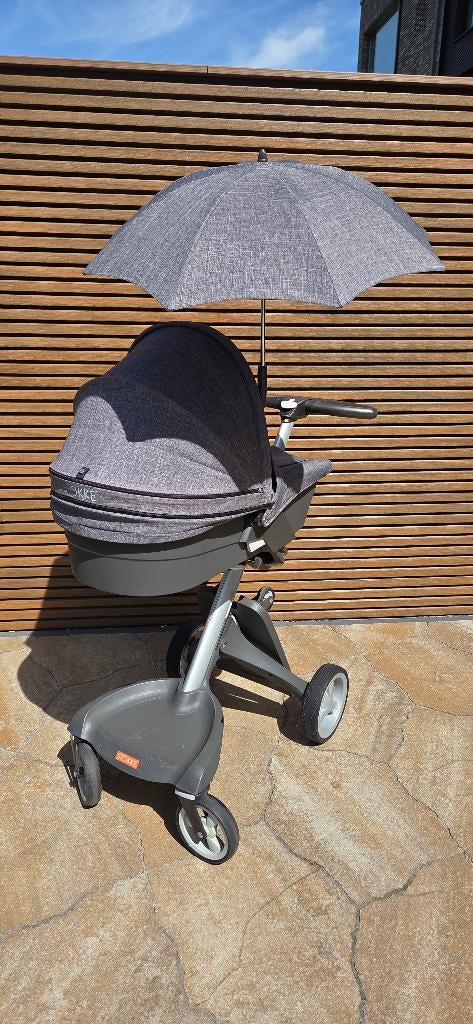 Stokke Xplory kinderwagen + reiswieg, Zo goed als nieuw, Combiwagen, Verstelbare duwstang, Ophalen