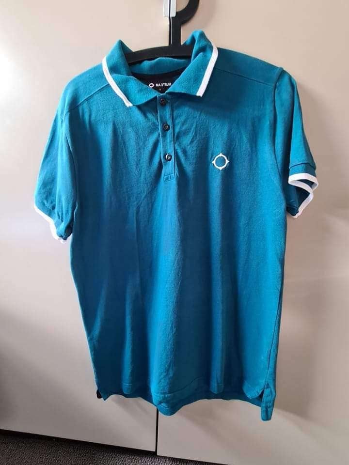 Nieuw Ma.strum polo aqua blauwe maat S, Nieuw, MA.STRUM, Maat 46 (S) of kleiner, Verzenden