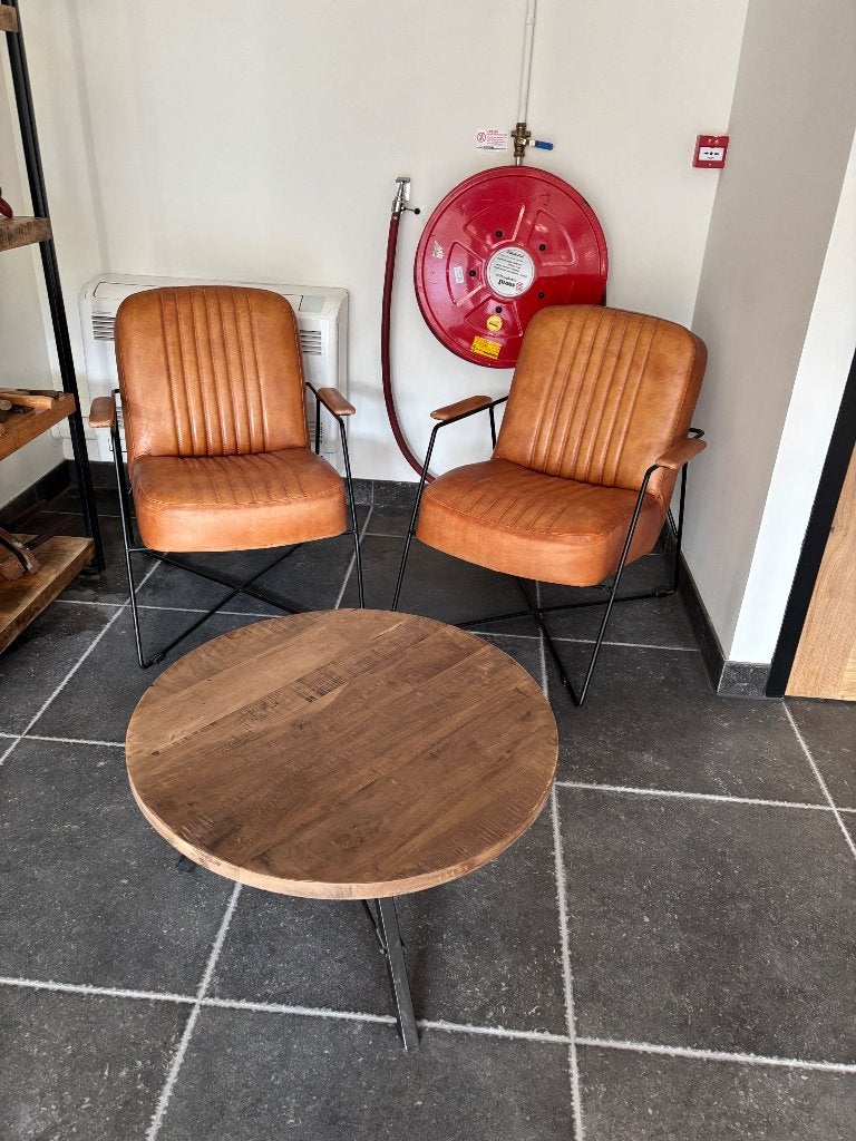 Tafel met twee stoelen, Huis en Inrichting, Stoelen, Ophalen, Zo goed als nieuw, Bruin, Twee