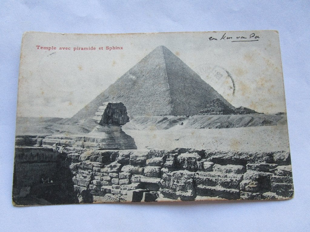 Ansichtkaart Egypte - Temple Avec Piramide et Sphinx 1907, Verzenden, Voor 1920, Gelopen, Buiten Europa