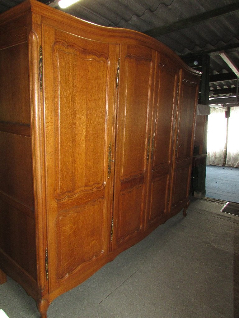 Barok eiken slaapkamer compleet queen anne stijl, Ophalen of Verzenden, Zo goed als nieuw, Tweepersoons, Barok queen anne stijl