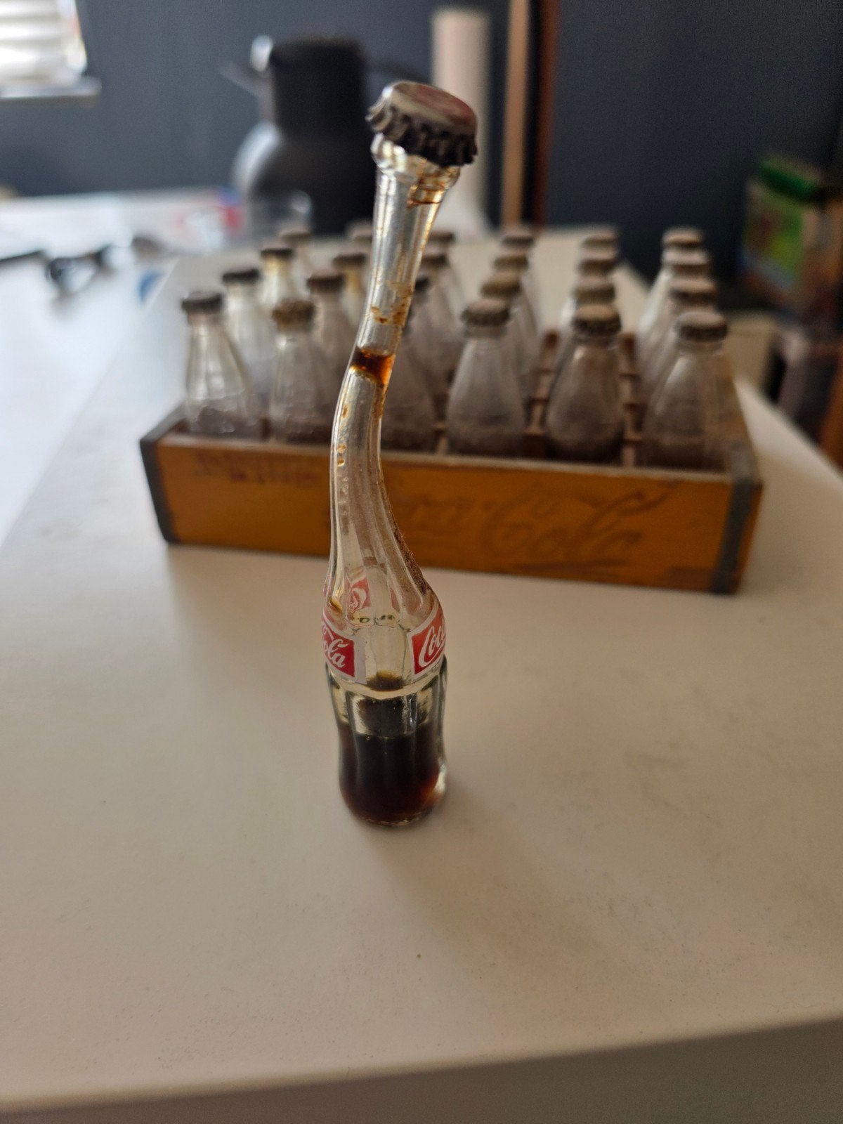 Miniatuur Stretch Flesje Coca Cola - Decoratie, Ophalen, Gebruikt