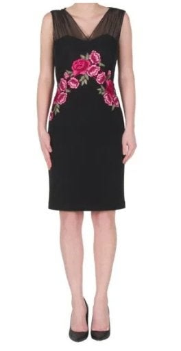 Joseph Ribkoff prachtige zwart/roos voile chique jurk mt 42, Kleding | Dames, Meerkleurig, ., Maat 42/44 (L), Joseph Ribkoff