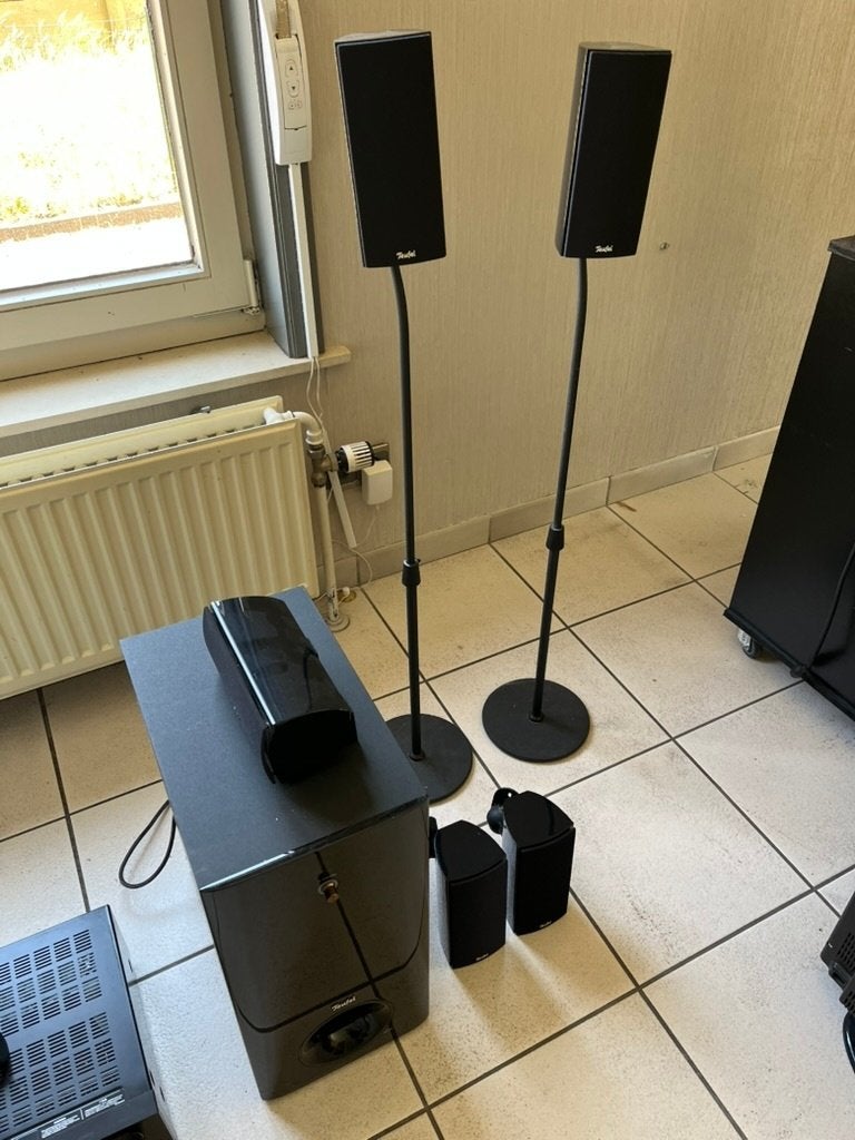 Teufel CS 35 FCR 5.1 set + Onkyo HT-R548, Gebruikt, 70 watt of meer, 5.1-systeem, Overige spelers