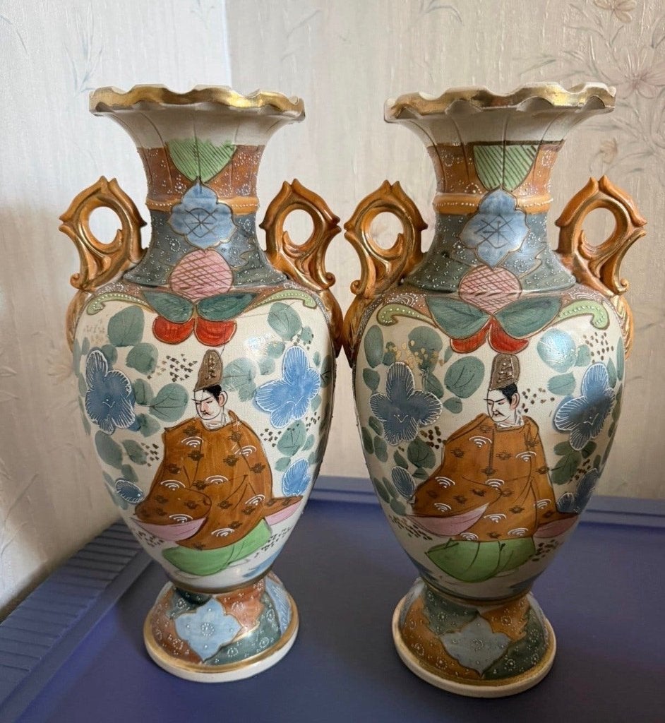 Set van 2 Vazen Japans stijl, Antiek en Kunst, Ophalen