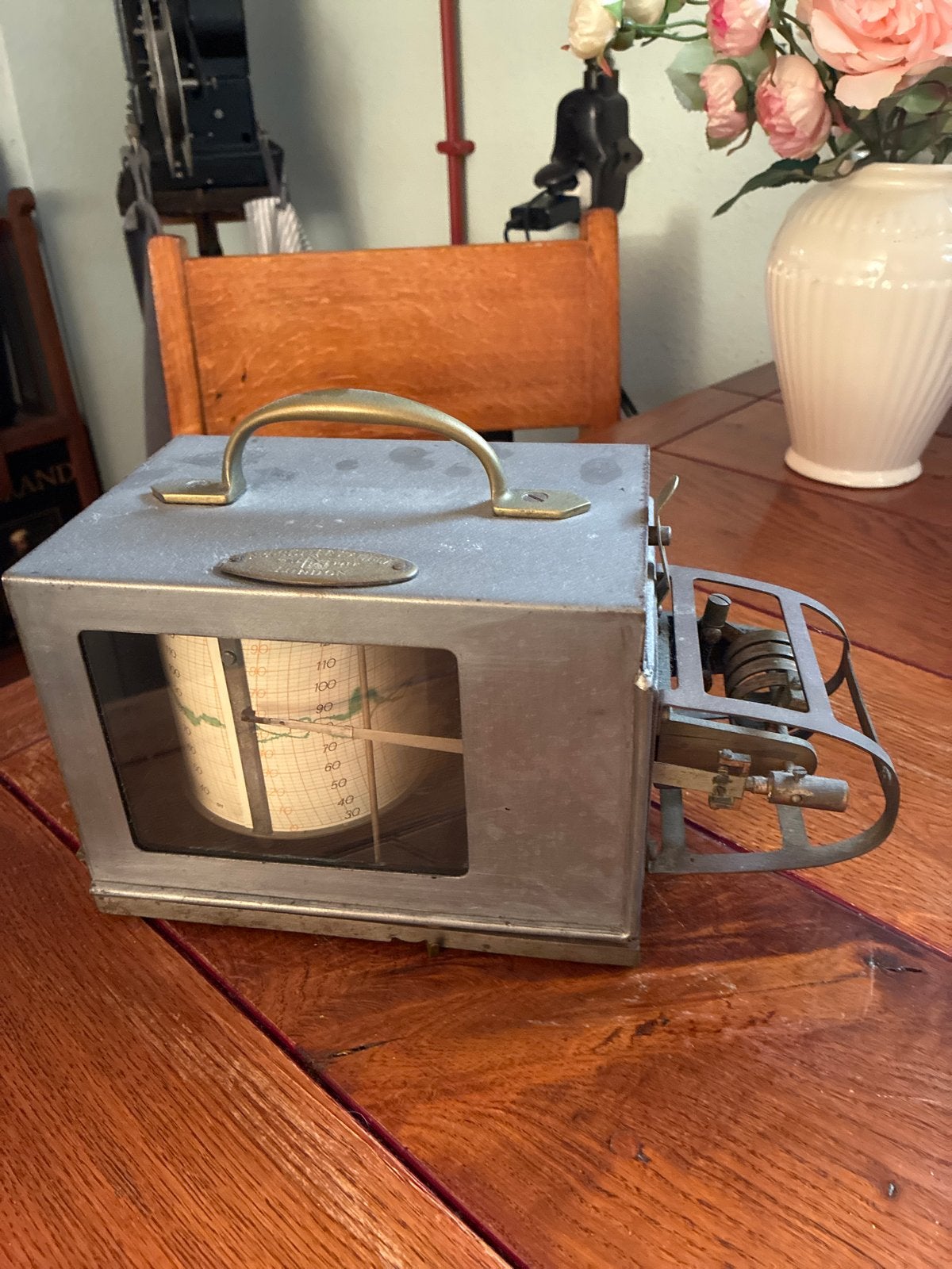 Antieke Barograaf / Weerstation - Decoratief Instrument, Ophalen