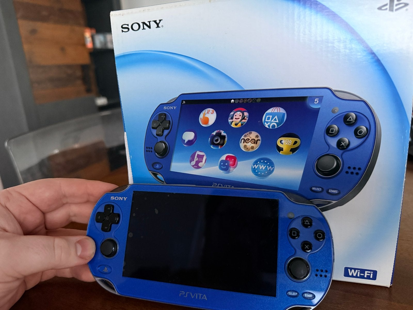 Sony PlayStation Vita Limited Ed. Blauw - Met Doos, Spelcomputers en Games, Ophalen of Verzenden, Gebruikt, Blauw