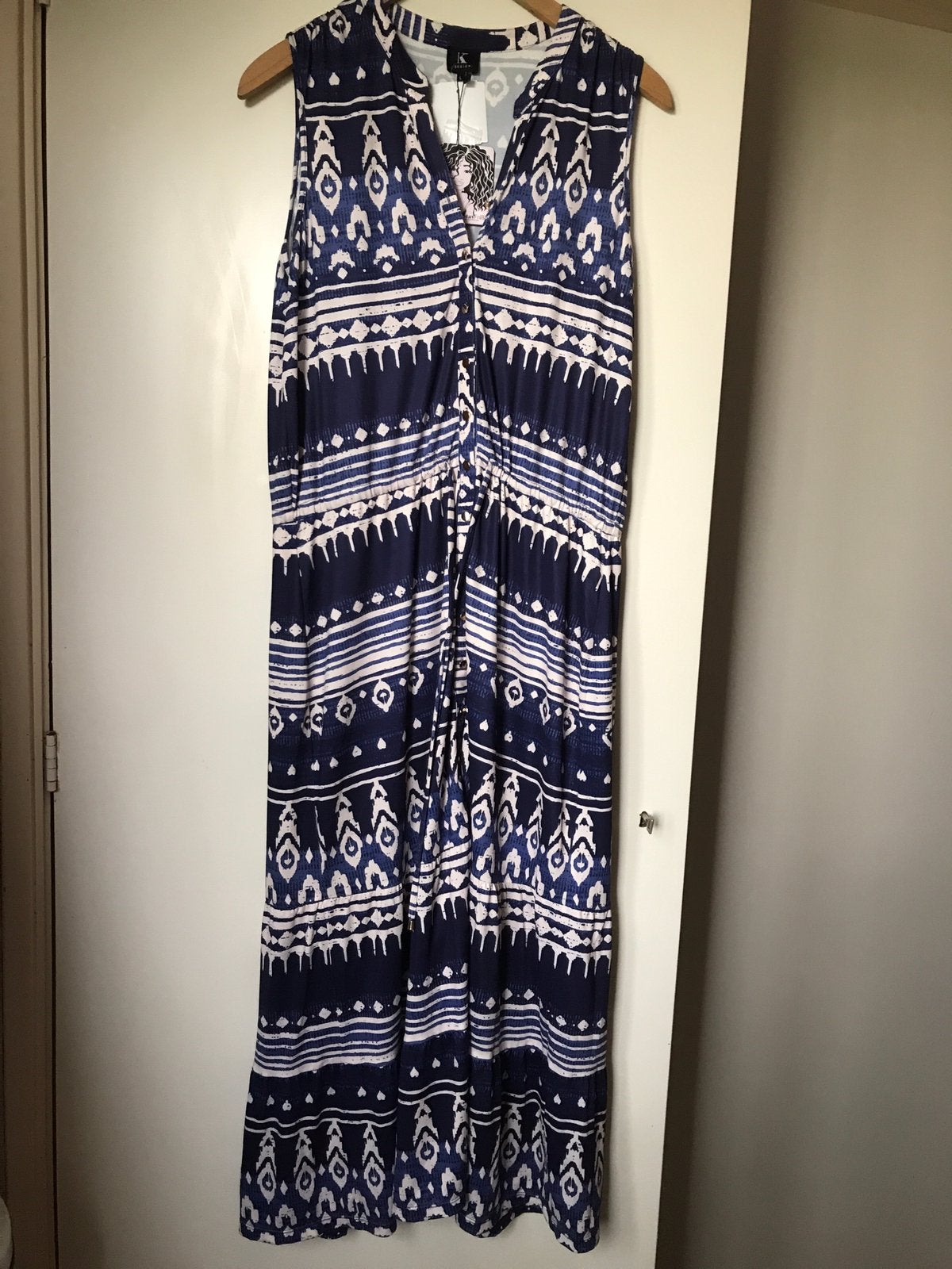 K design zomerse lange jurk, maat 38/40, Kleding | Dames, Maat 38/40 (M), Blauw, Nieuw, Ophalen of Verzenden