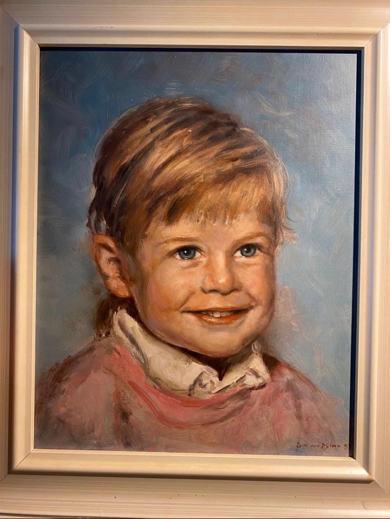 Derk van Dijken olieverf Kindportret, Antiek en Kunst, Kunst | Schilderijen | Klassiek, Ophalen