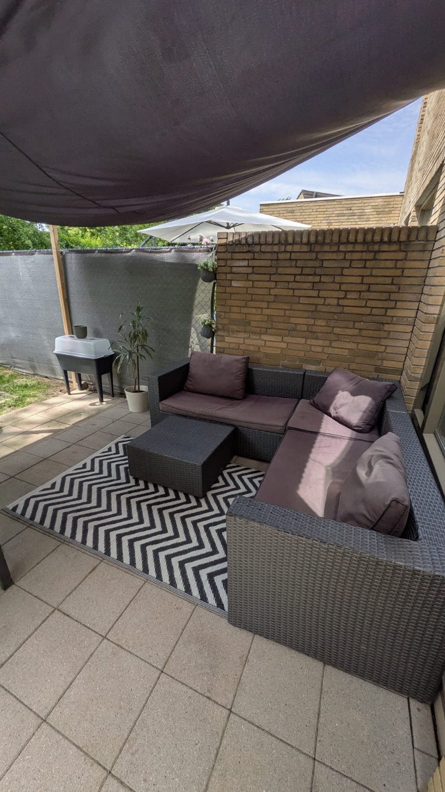 Comfortabele zithoek voor buiten - Loungeset, Ophalen, 4 zitplaatsen, Gebruikt, Bank