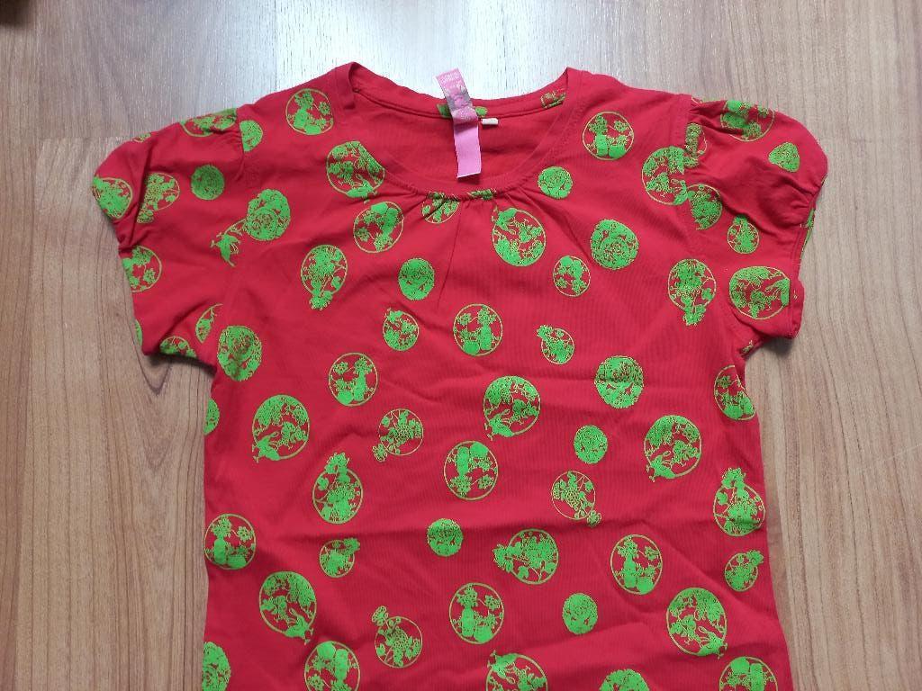 Jilly / Jill / Shoeby rood t-shirt + groene opdruk maat 152, Meisje, Ophalen of Verzenden, Zo goed als nieuw, Shirt of Longsleeve