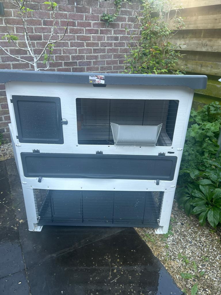 Konijnenhok 2 verdiepingen en slaaphok, Ophalen, 110 cm of meer, Hok, 90 cm of meer