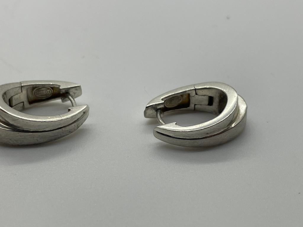 D558 Prachtige zilveren Fossil oorbellen, Ophalen of Verzenden, X, Zilver, Zilver