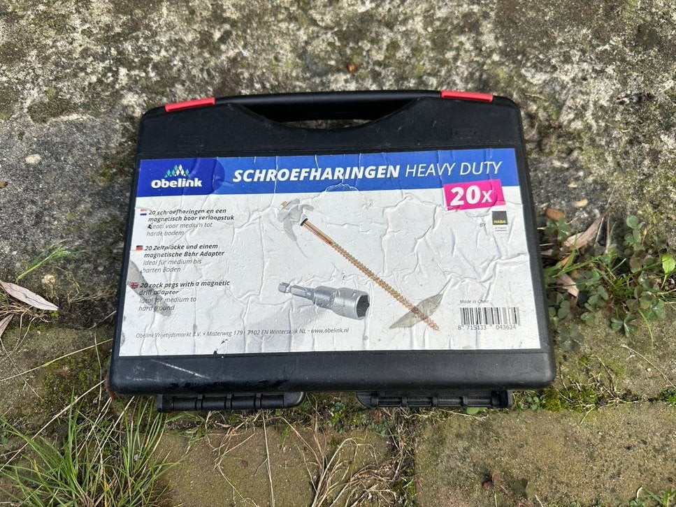 Obelink schroefharingen, grondankers etc voor tent/voortent, Caravans en Kamperen, Ophalen of Verzenden, Gebruikt