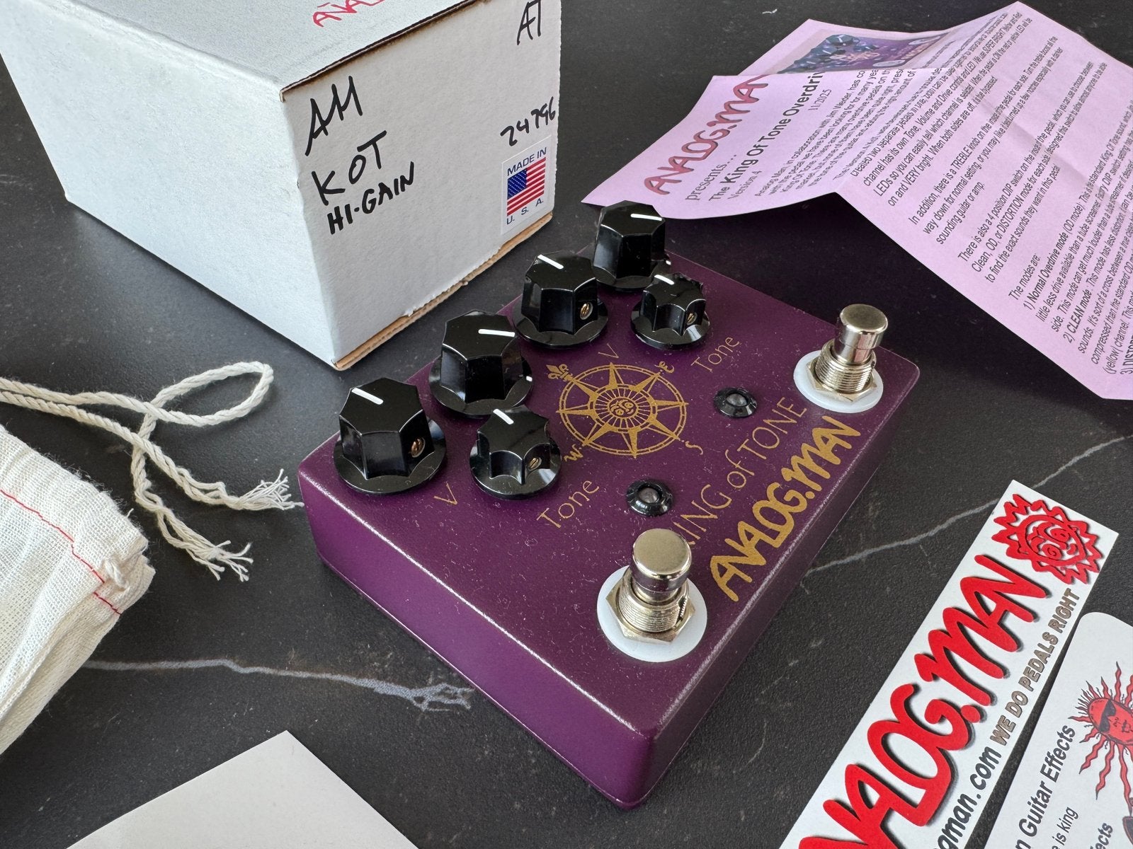 King of Tone Analogman High Gain paars, Muziek en Instrumenten, Ophalen of Verzenden, Nieuw
