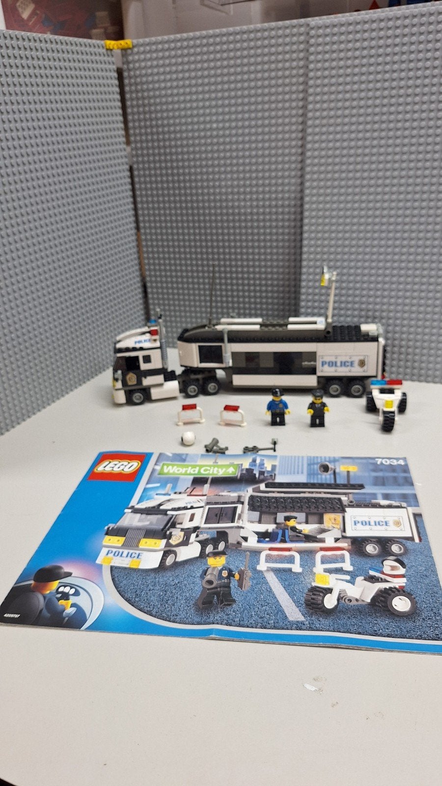 Lego politie controle wagen 7034, Ophalen of Verzenden, Gebruikt