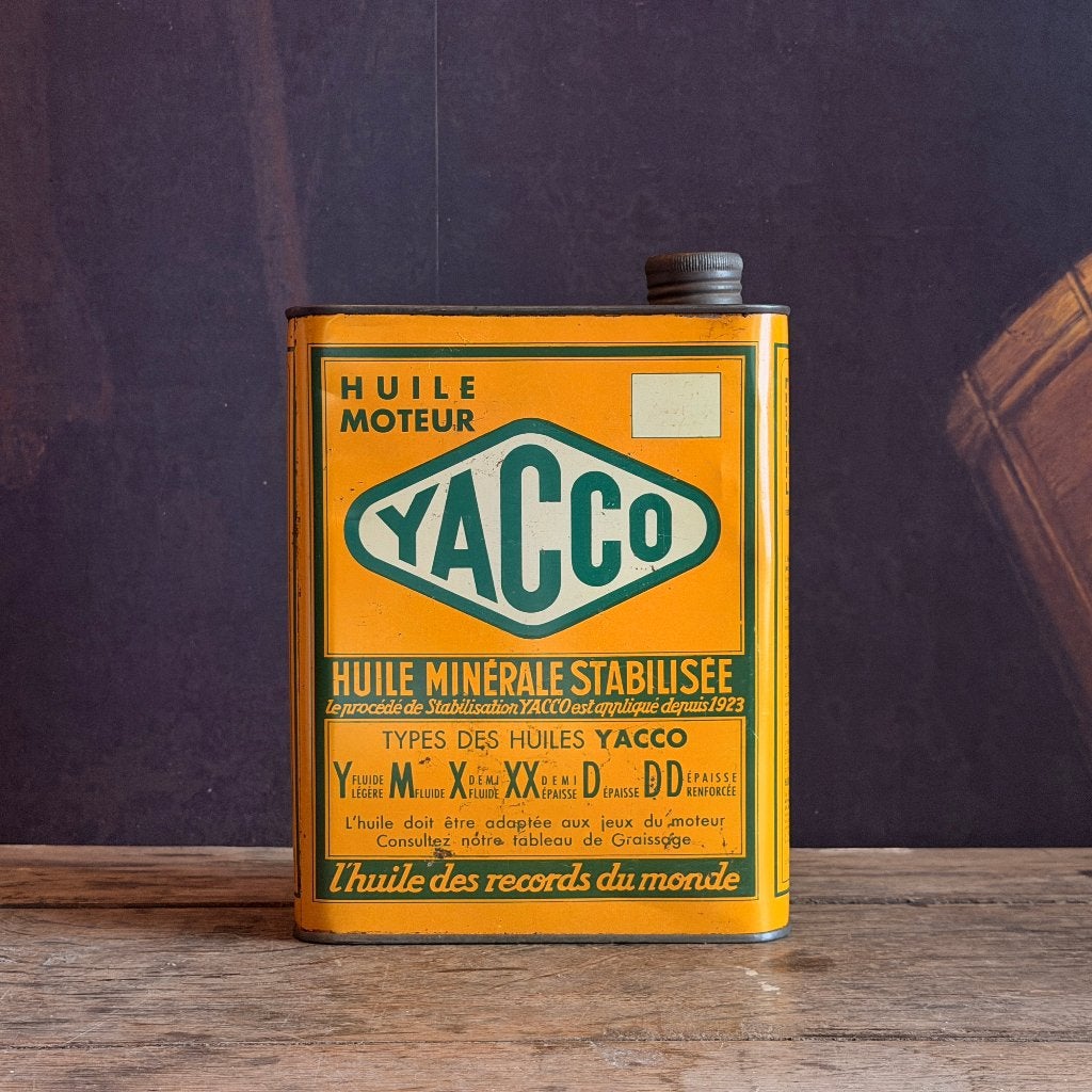 1940's Yacco Motor Olie Blik olieblik, Verzamelen, Ophalen of Verzenden, Gebruikt, Overige