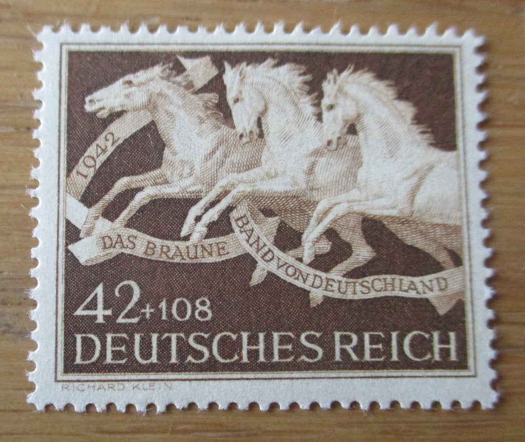 Deutsches Reich, toeslagzegel met Paarden, 1942, Postzegels en Munten, Postzegels | Europa | Duitsland, Verzenden, Duitse Keizerrijk