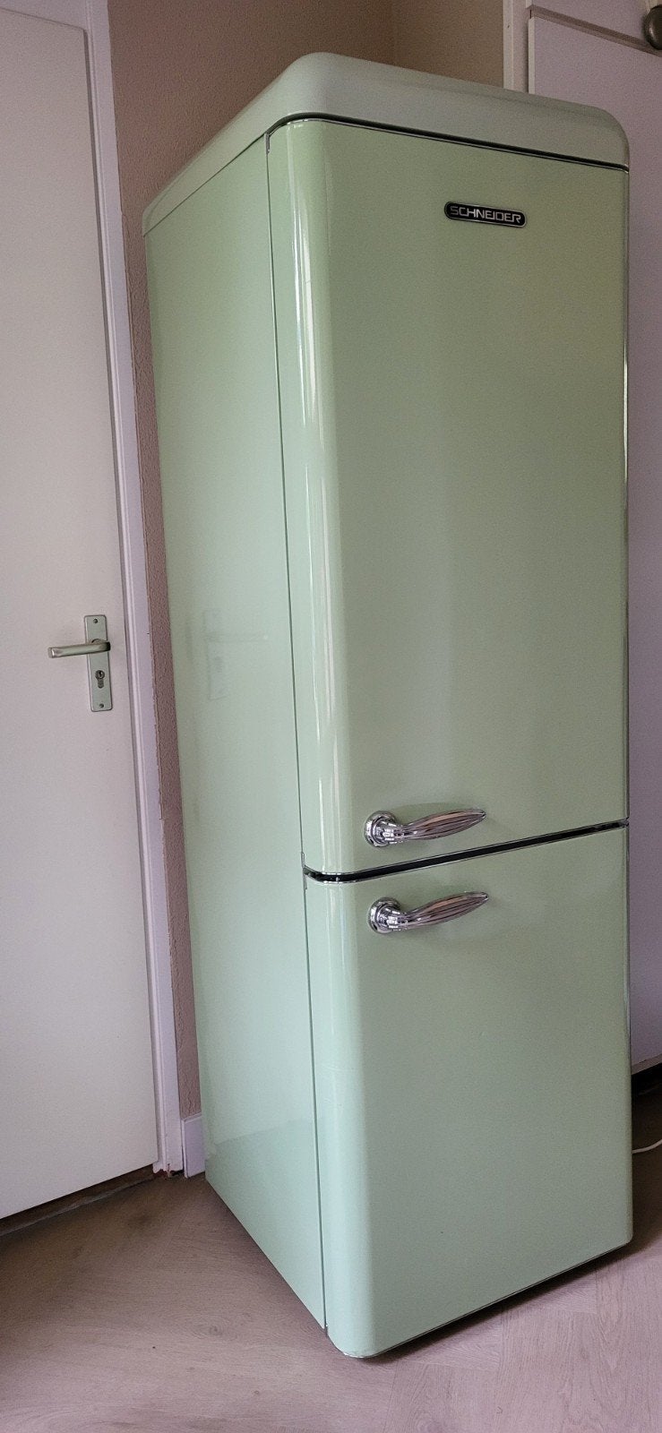 Schneider Koelkast met vriezer - Retro Groen, Witgoed en Apparatuur, Koelkasten en IJskasten, 200 liter of meer, 60 cm of meer
