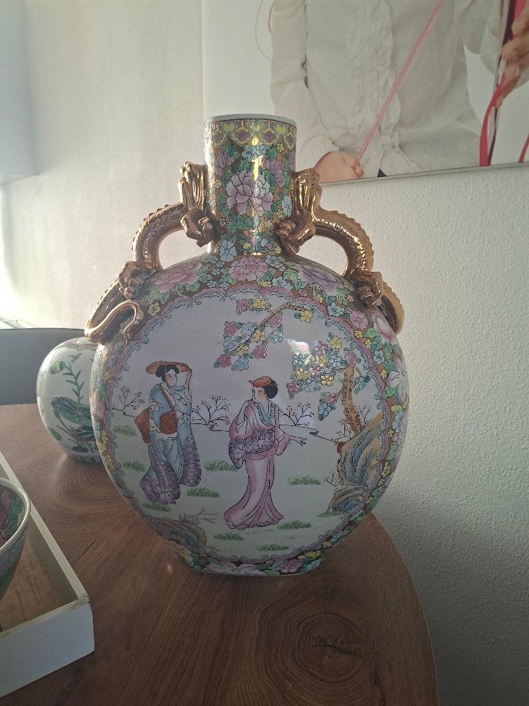 Chinese vaas Moon vase, Ophalen of Verzenden