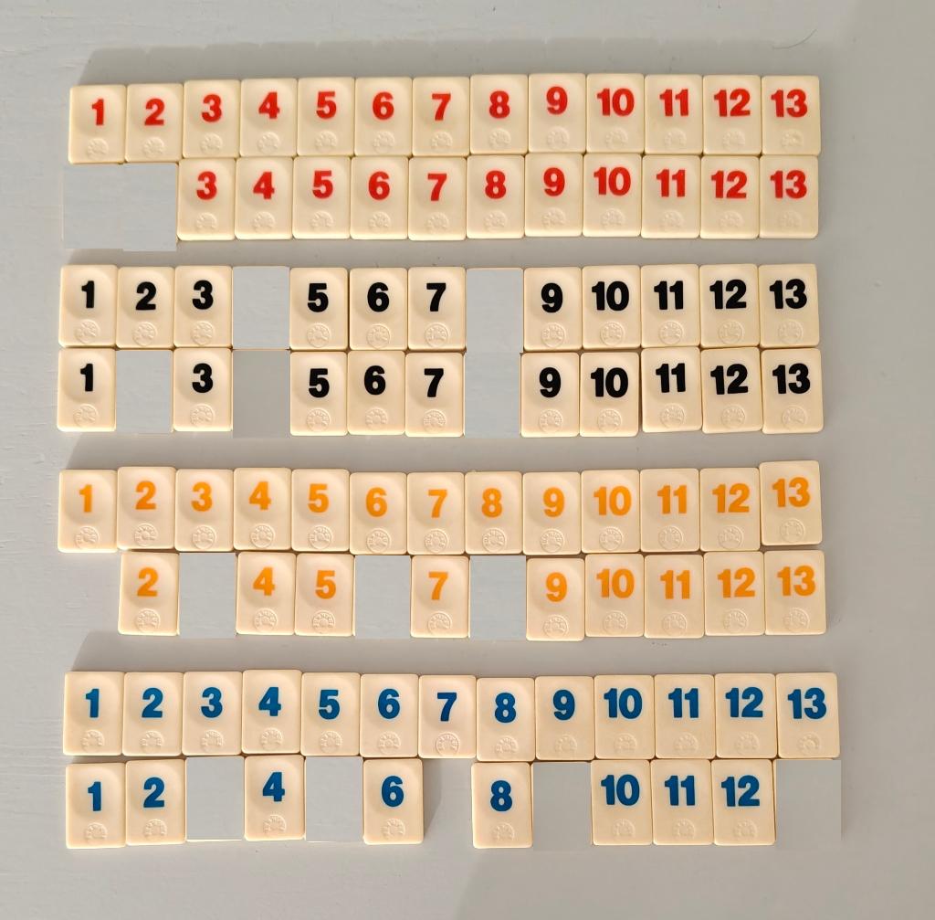 Losse STENEN van Rummikub nr 290 (kleine steen) ROND logo, Ophalen of Verzenden, Gebruikt