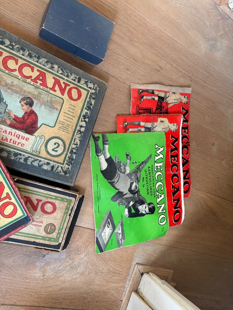 Bijzondere verzameling vooroorlogse dozen Meccano., Ophalen of Verzenden