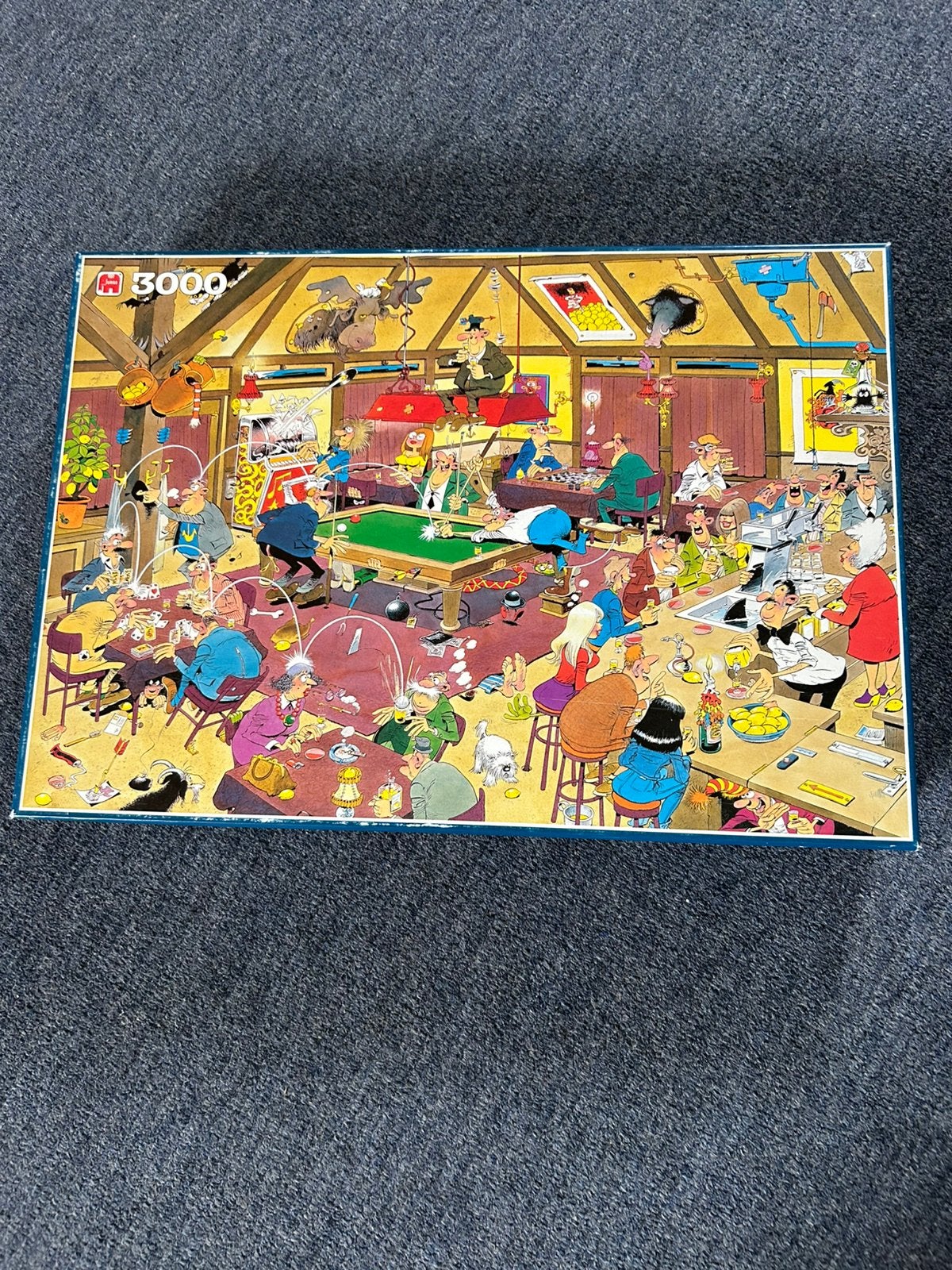 Jan van Haasteren “Het biljart” 3000 stukjes, Hobby en Vrije tijd, Denksport en Puzzels, Ophalen of Verzenden, Meer dan 1500 stukjes