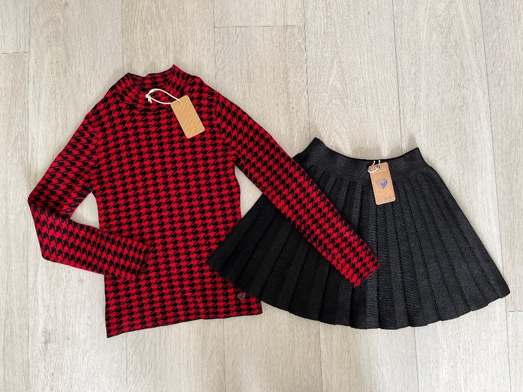 NIEUW D-Zine Pied de Poule Set Trui & Rok Kerst Mt 152, 158, Meisje, D-Zine, Nieuw, Ophalen of Verzenden