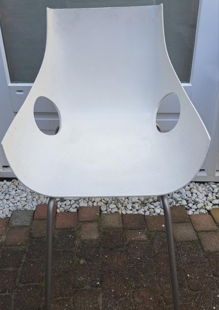 Witte tuinstoelen, Ophalen of Verzenden, Gebruikt, Kunststof