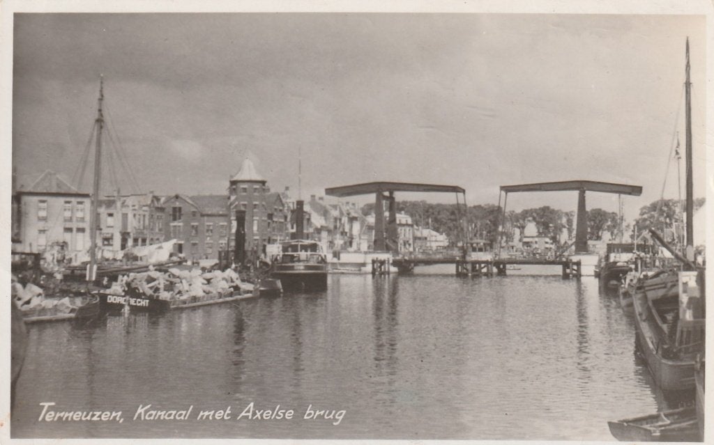TERNEUZEN Kanaal met Axelse Brug 1950, Verzenden, 1940 tot 1960, Gelopen, Zeeland