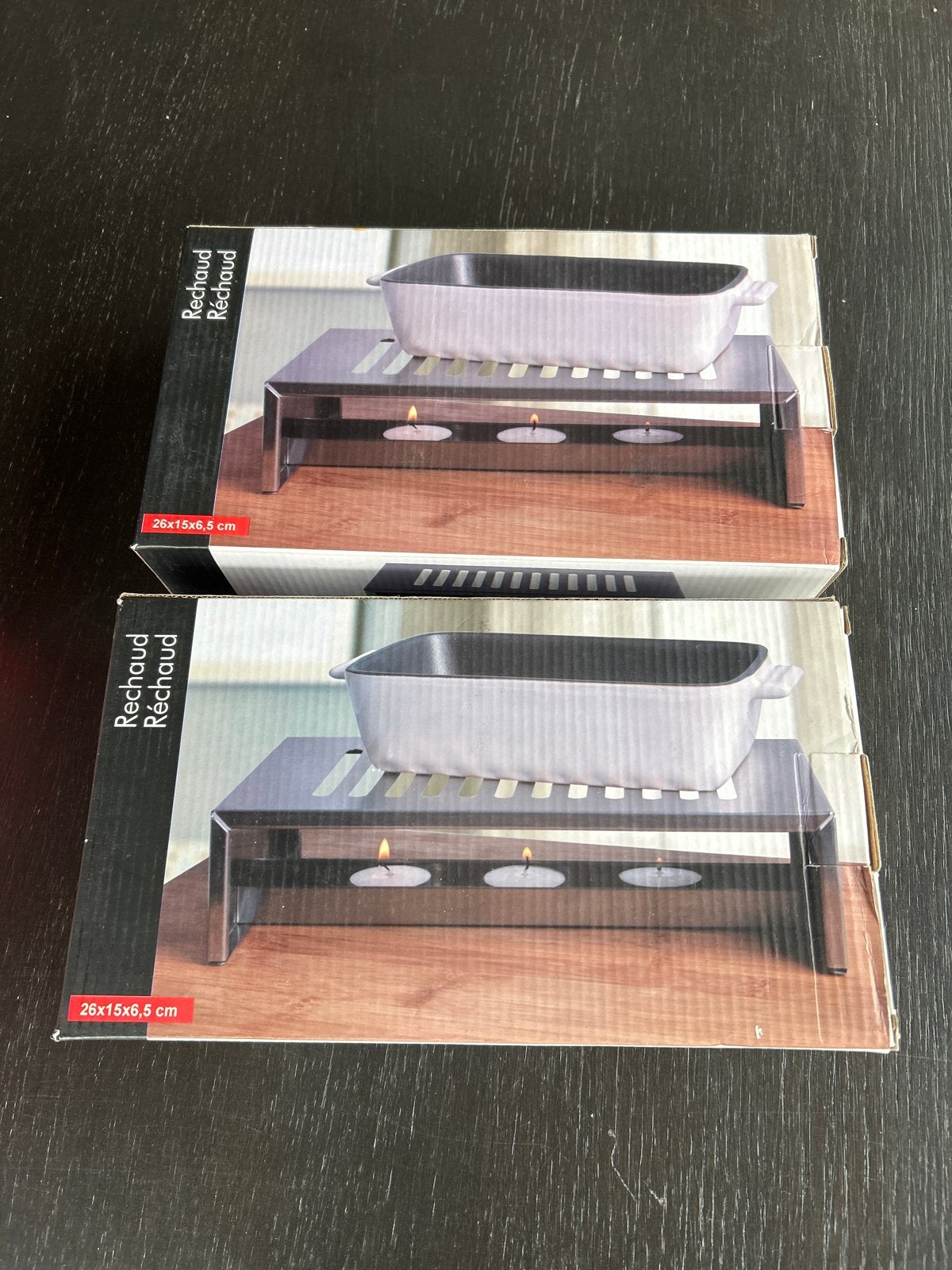 Rechaud - Warmhoudplaat met theelichtjes (2 stuks), Overige typen, Ophalen of Verzenden, Metaal, Nieuw
