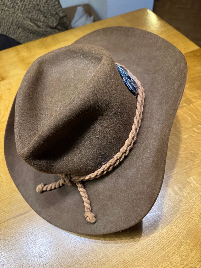 Western hoed bruin Running Bear, Ophalen, Zo goed als nieuw, 60 cm (XL, 7½ inch) of meer, Hoed