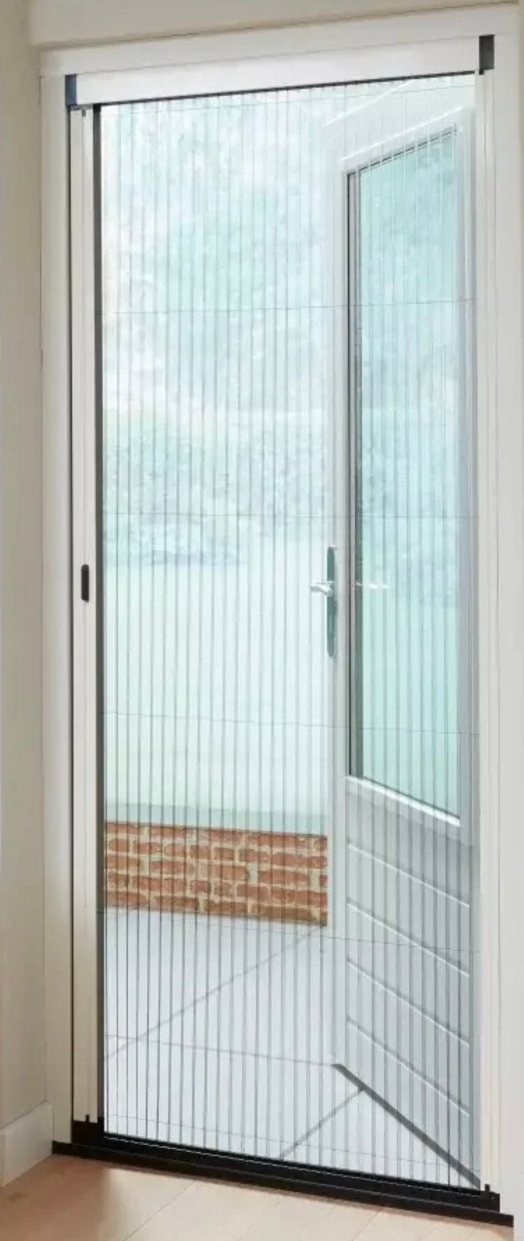 Plissé hordeur offwhite  95.7 x 205 of 86x 205, Doe-het-zelf en Verbouw, Deuren en Horren, Ophalen, Gebruikt, 80 tot 100 cm, Hordeur