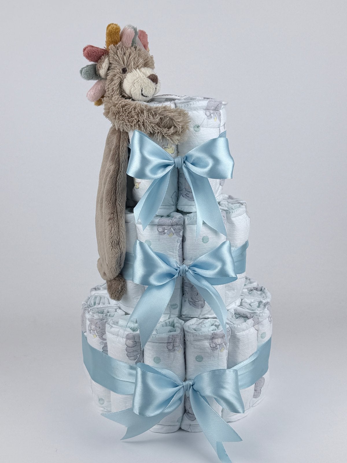 Luiertaart jongen happy horse tut leeuw leon blauw, Ophalen of Verzenden, Nieuw, Kraamcadeau