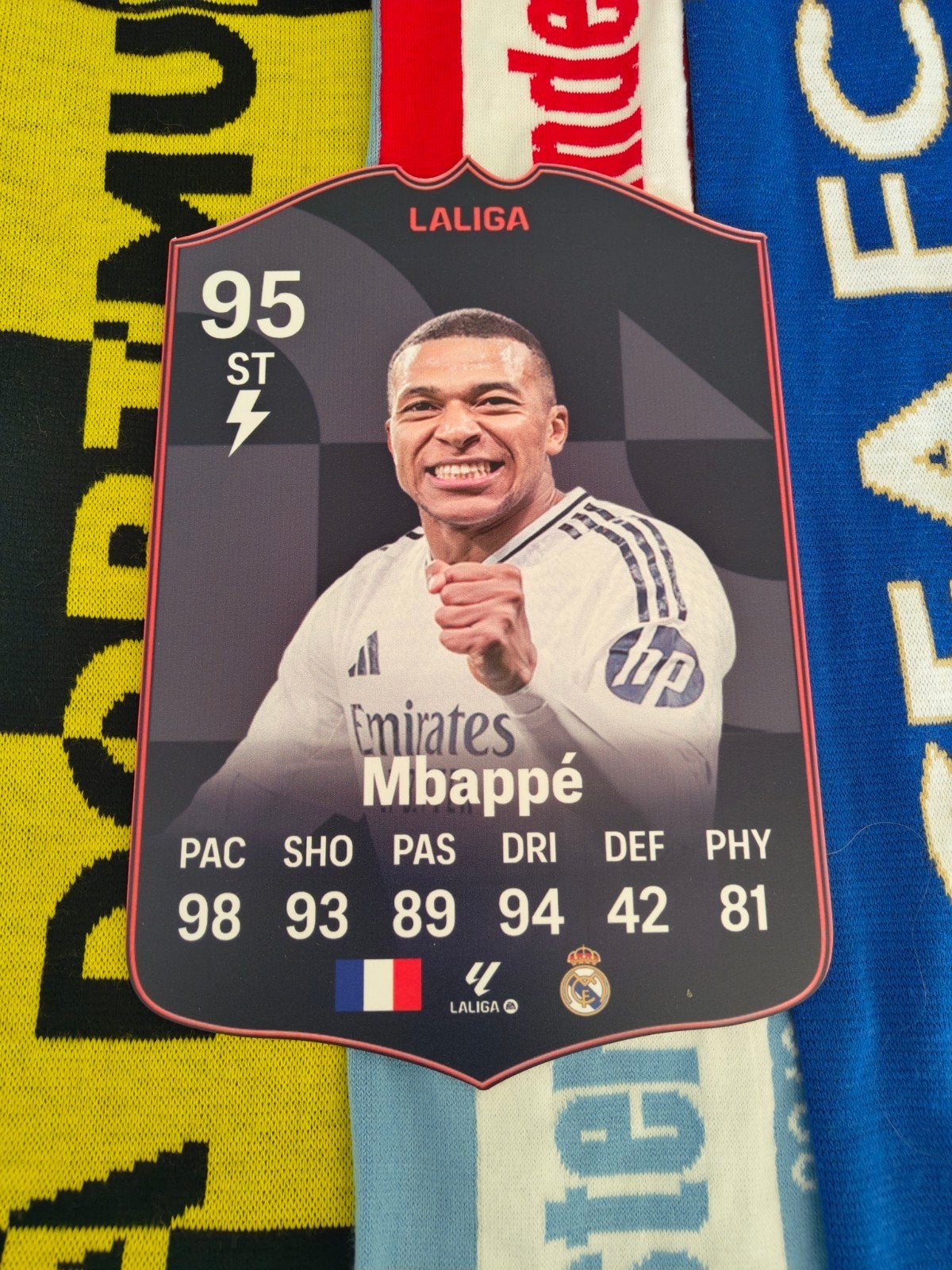 Voetbalkaartje (37cmx25cm) - Kylian Mbappé, Ophalen of Verzenden, Zo goed als nieuw, Plaatje
