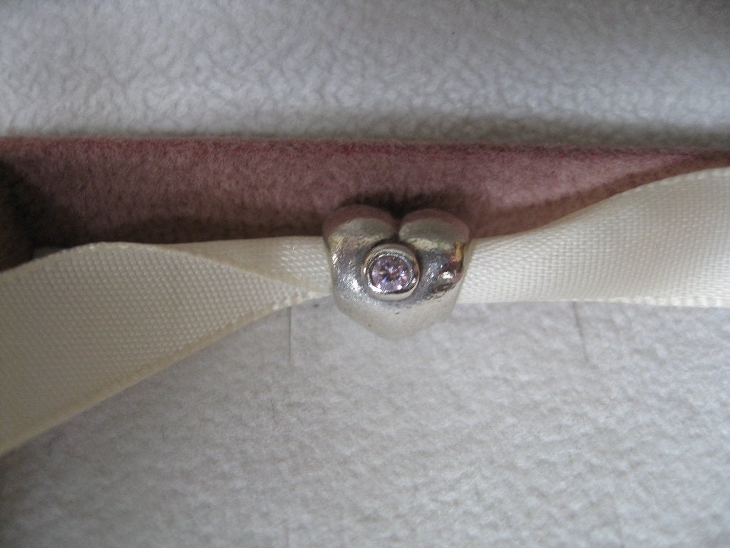 Pandora Hartje met Rose zirkonia, Ophalen of Verzenden, Zo goed als nieuw, Zilver, Pandora