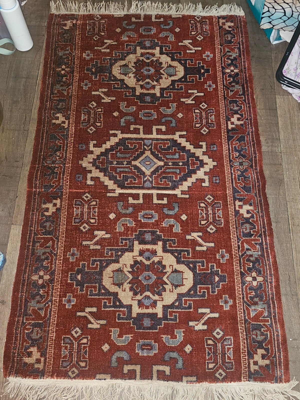Handgeknoopt Wollen Vloerkleed (162x90) - Vintage Oosters, Ophalen of Verzenden